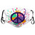 NYNELSONG Popular Mouth Shield for Kitchen Jogging Peace Sign Over Colorful Grunge Background