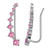 Sterling Silver Sweep up Ear Pin Crawler Cuff Wrap Climber Earrings with 7 CZ Stones  Pink Sterling Silver Sweep up Ear Pin Crawler Cuff Wrap Climber Earrings with 7 CZ Stones  Pink