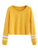 SweatyRocks Women s Striped Long Sleeve Crewneck Crop Top Sweatshirt Yellow XS