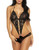 ADOME Deep V Halter Lingerie for Womens Teddy Lace Bodysuit Mini Babydoll