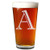 Etched Monogram 16oz Pint Glass for Beer or Soda  Letter A