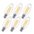 ROTTOGOON LED Candelabra Bulb  6 Pack Dimmable LED Chandelier Light Bulbs  60W Equivalent  600 Lumens  2700K Warm White Clear Glass Decorative Bulb  C35 B11 6W E12 Base LED Filament Candle Bulbs