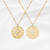 Fremttly Zodiac Coin Embossed Necklace Disc 12 Constellation Astrology Horoscope 14K Gold Silver Plated Round Pendant Personalized Necklace Gift for Women Aquarius
