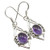 SilverStarJewel 925 Sterling Silver Natural Purple Amethyst February Birthstone Earrings