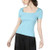 Bar III Womens Ribbed Knit Square Neck Top Blue S
