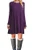 MOLERANI Women s Casual Plain Long Sleeve Simple T Shirt Loose Dress  M  Purple