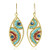 Motif Beads Marquise Simulated Turquoise Brass Dangle Earrings