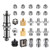 Camera Screw Mount Set  PAMOWO 26Pcs 1 4 Inch and 3 8 Inch Converter Threaded Screws Adapter Flash Shoe Mount for DSLR Camera Tripod Monopod Ballhead Flash Light Quick Release Plate