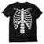 Halloween Skeleton Rib Cage Xray Front and Back Print Easy Costume T Shirt Large Black