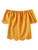 Romwe Women s Short Sleeve Off Shoulder Hollow Out Solid Crop Blouse Top Yellow M