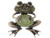 Alilang Smiley Frog Brooch Brass Tone Peridot Green Colored Rhinestones Animal Brooches Pin