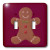 3dRose lsp_42706_2 Deep Red Gingerbread Man Cookie- Art Light Switch Cover