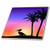 3dRose ct_76699_2 Tropical Palm Trees and Pelican Bird Silhouette at Colorful Sunset-Beach Nautical Seaside Scene-Ceramic Tile, 6-Inch