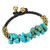 AeraVida Surfer Inspired Simulated Turquoise   Fashion Brass Beads   Jingle Bell Toggle Bracelet