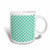 3dRose mug 56692 1 White Polka Dots on Aqua Teal Turquoise Blue   Retro 1950s dot pattern  Ceramic Mug  11 oz  Multicolor