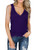 Chuanqi Womens Tank Tops V Neck Loose Fit Sleeveless Casual Summer Long Tunic Shirts  Small  Purple