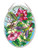Amia Hummingbird on Teal Glass Oval Suncatcher