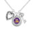 FTH LSU Tigers 18  Silver Tone Necklace Featuring a Team Logo  a Heart Shaped Charm  and a Key