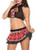 Aranmei Schoolgirl Costume Halloween Lingerie Set Cosplay Student Plaid Uniform Costumes Outfit Black  X Large