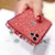 LUVI for iPhone 11 Pro Max Glitter Sticker Case Bling Diamond Rhinestone Crystal Metal Bumper Frame Case Edge Protective Cover Shiny Sparkle Skin Cute Luxury Fashion for iPhone 11 Pro Max Red