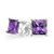 2CT Purple Square Cubic Zirconia Brilliant Princess Cut AAA CZ Stud Earrings 925 Sterling Silver Simulated Amethyst