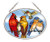 Amia Songbird Small Oval Glass Suncatcher