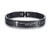 With God all things are possible Engraved Stainless Steel Christian Bible Verse Cross Carbon Fiber Link Bracelet for Men Boy