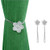 Lewondr Vintage Magnetic Curtain Tieback, 1 Pair Resin Flower Curtain Drapery Holdback Window Curtain Decorative Buckle Holder for Home Cafe Balcony - Silver
