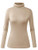 Herou Women s Long Sleeve Lightweight Soft Pullover Turtleneck Tops  Apricot  Large
