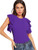Romwe Women s Ruffle Sleeve Solid Elegant Wear to Work Blouse Top Purple M