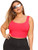 Romwe Women s Plus Size Casual Neon Color Sleeveless Scoop Neck Crop Tank Tops Pink neon 3X