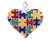 Fundraising For A Cause   Autism Awareness Multicolored Puzzle Piece Heart Shaped Charms  Brightly Colored Autism Aspergers Heart Charms for Fundraising  Awareness  and Gift Giving  Pack of 2