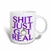 3dRose Shit Just Got Real Black Mug  11 oz  Purple