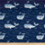 Michael Miller Minky Whales  Yard  Navy