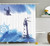 Ambesonne Farm House Decor Shower Curtain, Nostalgic Watercolors with Gull Ancient Anchor Lighthouse Nautical Theme, Fabric Bathroom Decor Set with Hooks, 70 Inches, Blue White