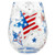 Enesco Designs by Lolita Home of the Brave Artisan Stemless Wine Glass  20 Ounce  Multicolor
