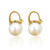 OwMell Elegant 925 Sterling Silver 12mm White Pearl Drop Earrings Dangle Stud Earrings for Women