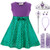 FUNNA Princess Costume Short Dress Up for Toddler Girls with Purple Accessories  5T