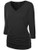 Made By Johnny MBJ WT1036 Womens V Neck 3 4 Sleeve Dolman Top with Side Shirring L Black