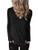 Women s Long Sleeve V Neck Criss Cross Loose T Shirt Tunics Tops Blouses Black Long  L