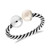 AeraVida Shiny Sphere Faux Pearl Twisted  925 Sterling Silver Adjustable Wrap Ring