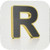 3dRose CST 158004 1 Monogram Letter R in Golden Metal with Perforated Front in Gray Soft Coasters  Set of 4