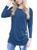 I2CRAZY Womens Shirts Casual Round Neck Long Sleeve Tunic Top Blouse T Shirt   S  Blue