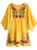 Kafeimali Summer Dress V Neck Mexican Embroidered Peasant Women s Dressy Tops Blouses  Yellow