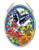 Amia Butterfly and Floral Small Oval Glass Suncatcher  Multicolored