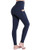 OUGES Womens High Waist Pockets Yoga Pants Running Pants Workout Leggings Navy S