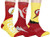 DC Comics The Flash Superhero Logo Athletic Crew Socks 3 Pair Pack For Men