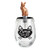 Wild Eye Designs Stemless 16oz Wine Glass   Stopper Set  Crazy Cat Lady