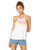 BCBGeneration Women s MESH Yoke TOP  Optic White  XS