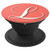 L Pretty Coral   Cream Retro Initial Letter Monogram by RHO PopSockets Grip and Stand for Phones and Tablets